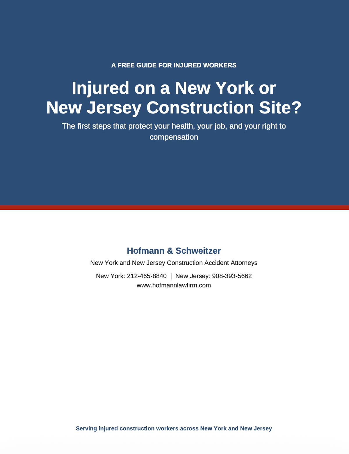 Free NY & NJ Construction Injury Checklist | Hofmann & Schweitzer