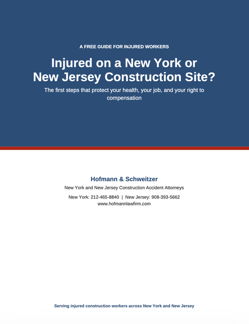 Free Construction Injury Checklist for Injured New York and New Jersey Workers